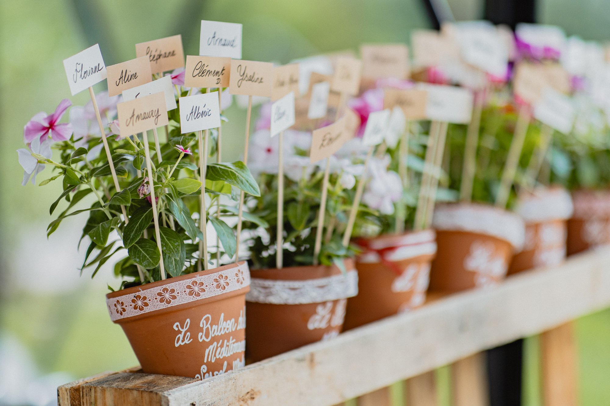 Plan de table original pot de fleurs