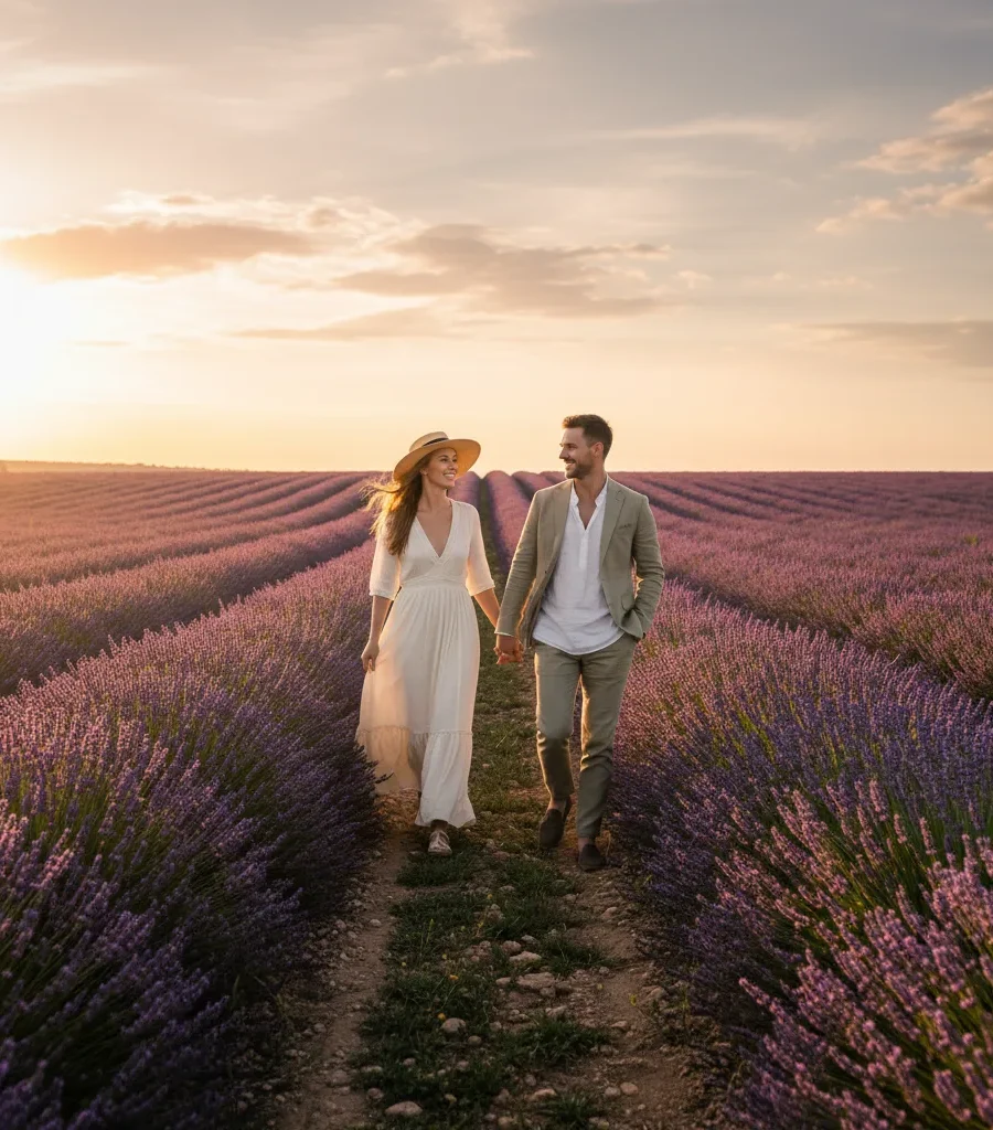 Plan your engagement photos in lavender fields | Lino Ludovic