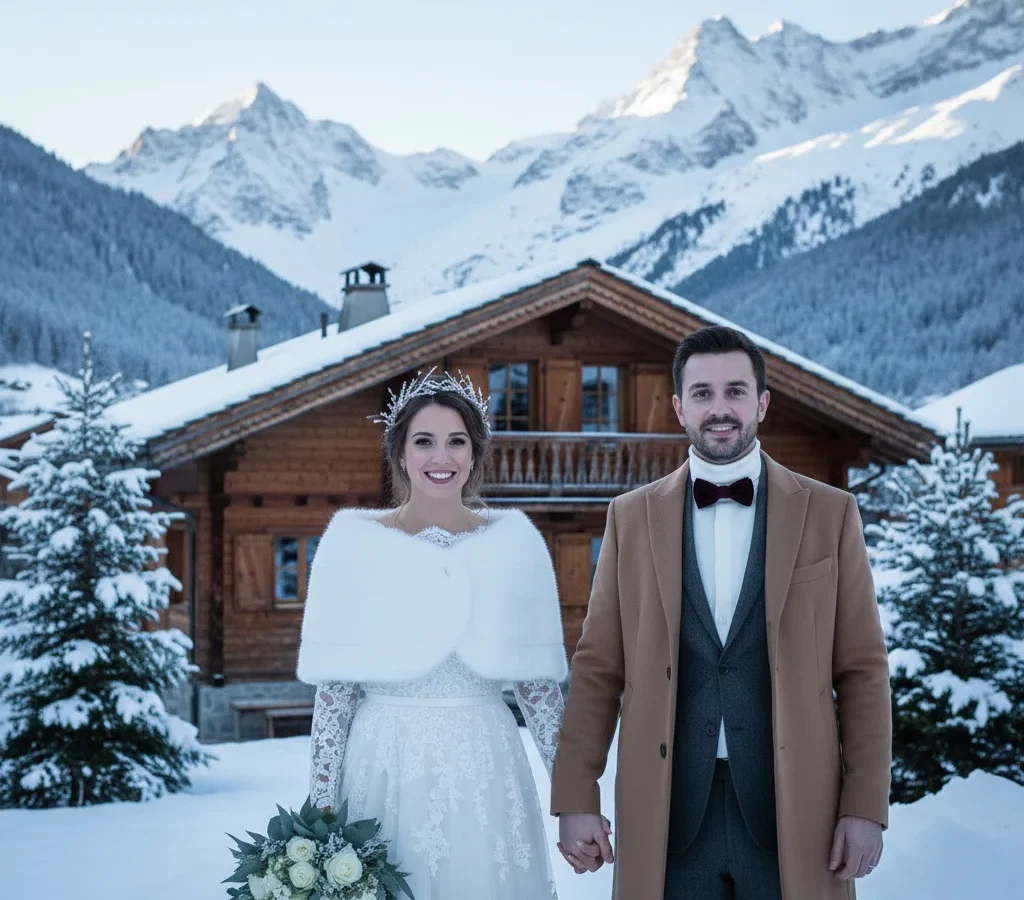 Photographe mariage Megève | sous la neige – Lino Ludovic