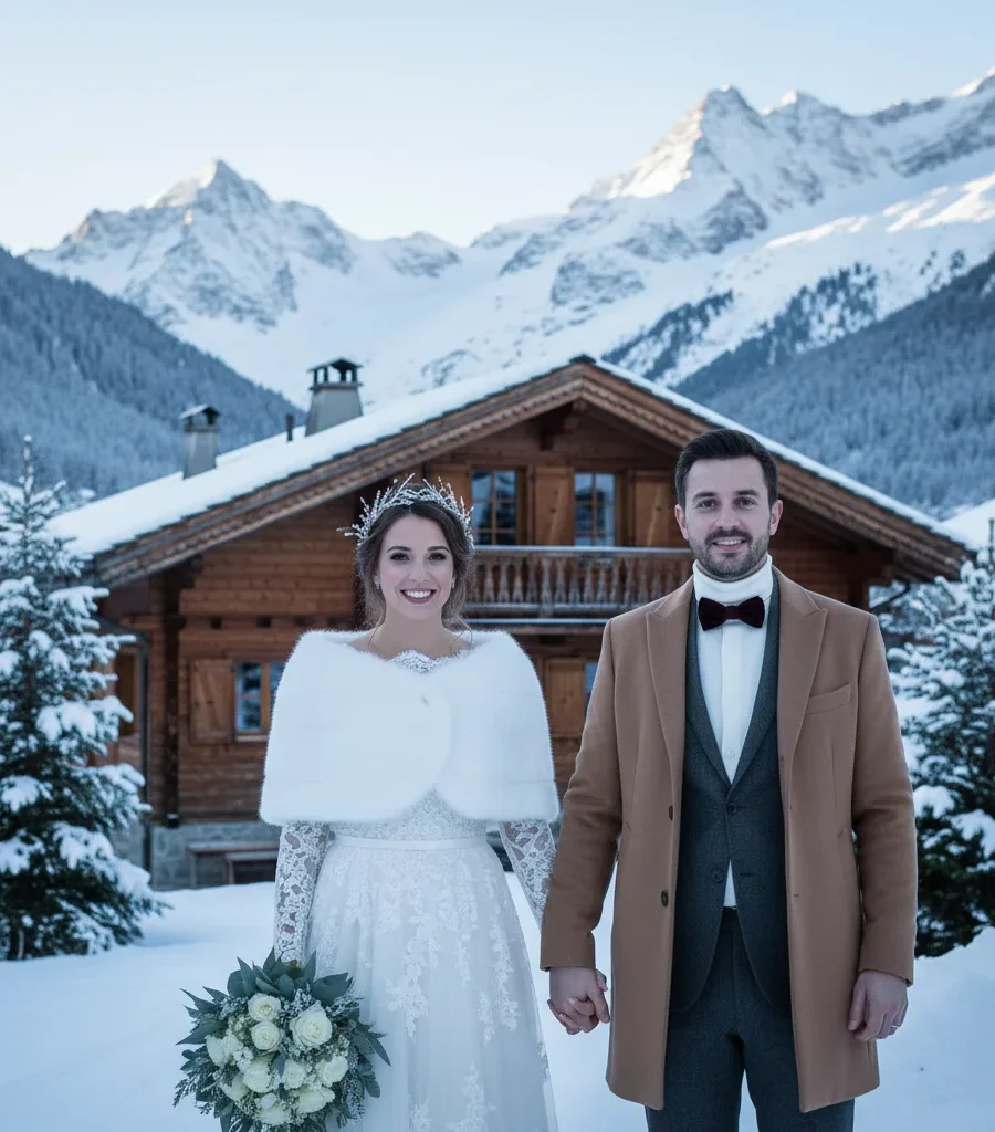 Photographe mariage Megève | sous la neige – Lino Ludovic