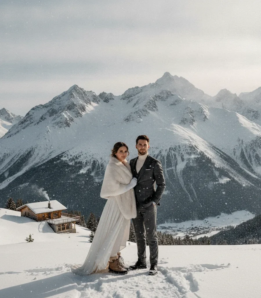 Chic winter elopement in the French Alps – Lino Ludovic