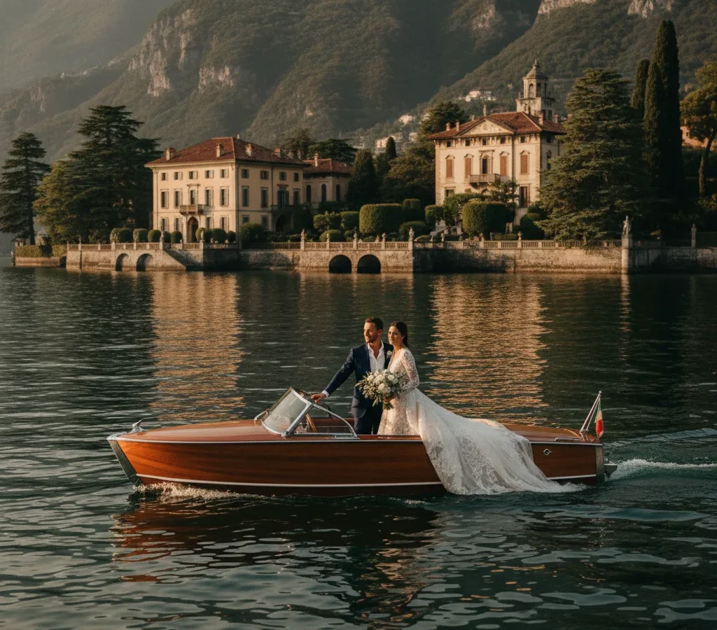 Iconic Lake Como Boat Tour Wedding Photos – Lino Ludovic