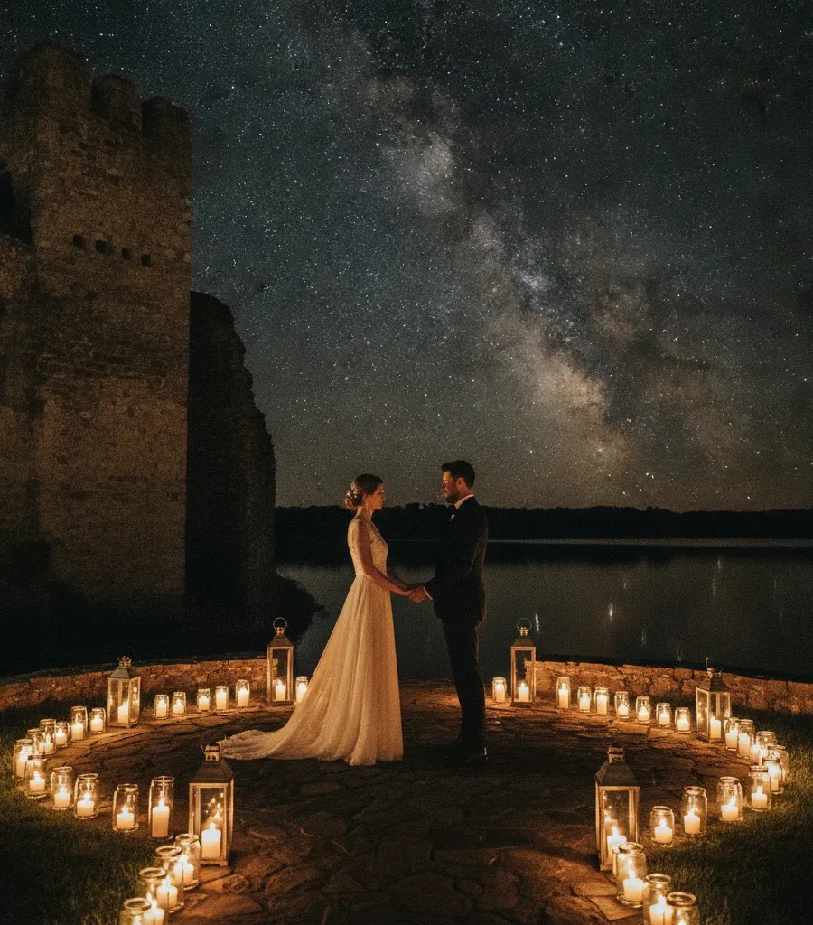 Photographe mariage cérémonie nocturne sans flash intrusif