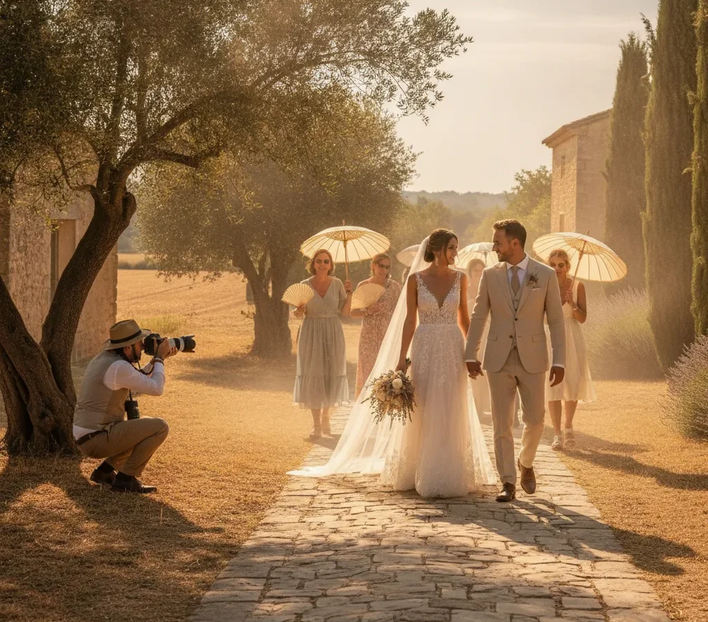 Photographe mariage et chaleur d&rsquo;été, nos conseils 2026