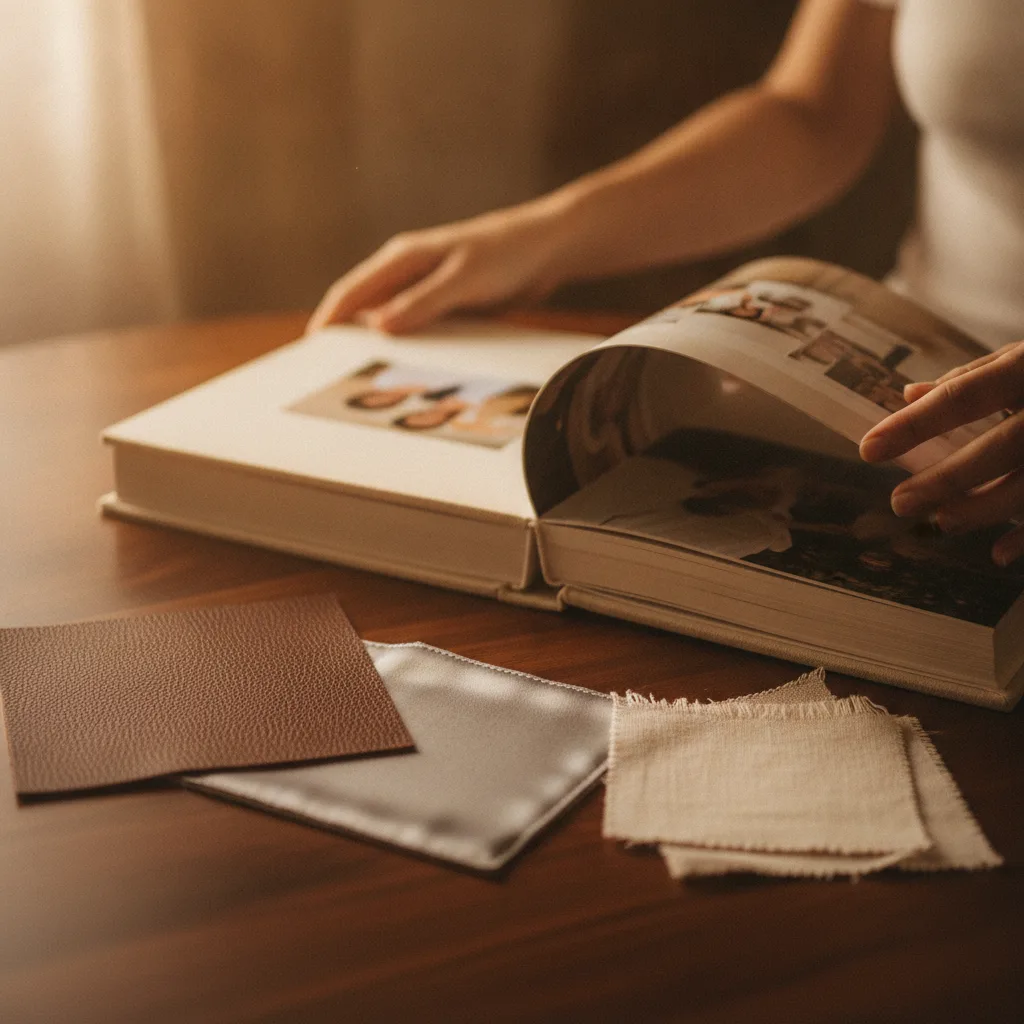 choosing wedding album materials leather linen choosing wedding album materials leather linen