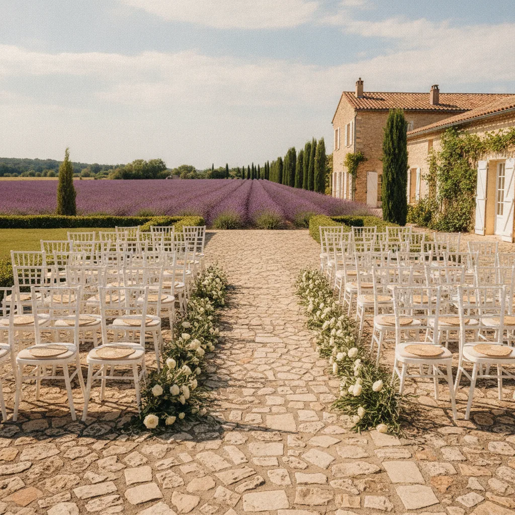 outdoor ceremony Provence lavender