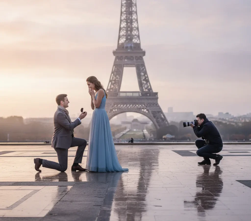 Surprise Proposal Photographer Paris, Discreet 2026 Guide