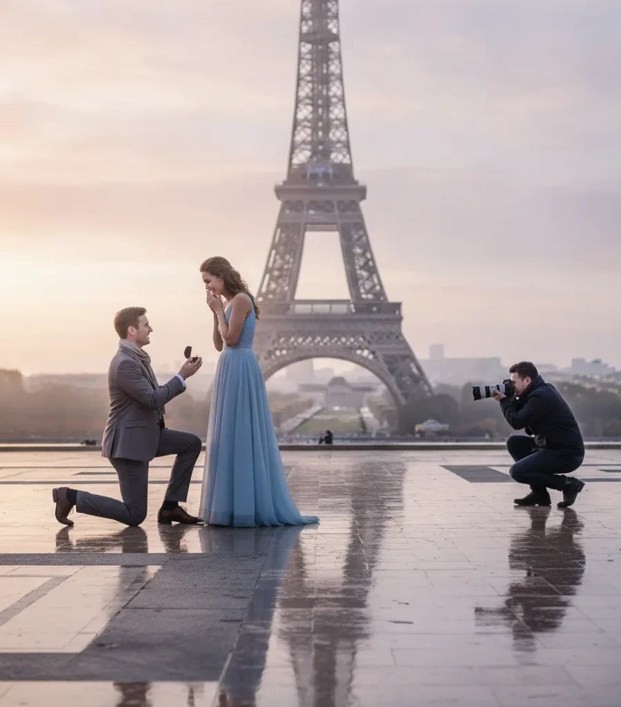 Surprise Proposal Photographer Paris, Discreet 2026 Guide